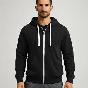 American Giant Hoodie Sweatshirt Midweight Full Zip Black Size Large NEW